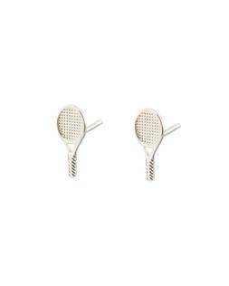 Aryna Tennis Racket Silver Stud Earrings