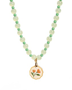 Jocelyn Flower Pendant Beaded Necklace