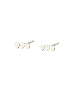 Tiny Triple Heart Silver Plated Stud Earrings £16 €21