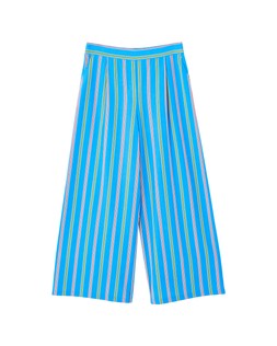 Blue & Green Striped Wide Leg Trousers £70 €91