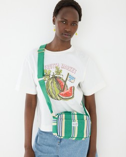 Abbie Green & Blue Striped Crossbody Bag £38 €49.5