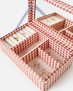 Agnes Pink Gingham Jewellery Box £29.50