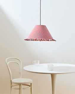 Alba Red Striped Ruffle Pendant Lamp Shade £49.50