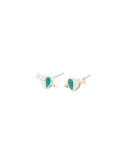 Amor Turquoise Heart & Arrow Recycled Silver Stud Earrings £26
