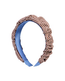 Anna Brown & White Stripe Ruched Headband £19.50