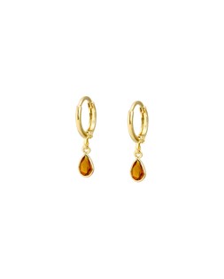 Auden Teardrop Honey Quartz Gold Plated Drop Earrings £34