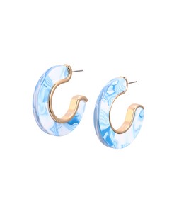 Beth Marble Effect Resin Large Hoop Earrings £19.50