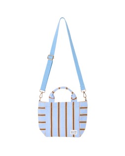 Blue & Brown Striped Logo Fabric Mini Tote Crossbody Bag £28 €36.50