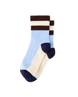 Blue & Brown Striped Sporty Ankle Socks £8.50