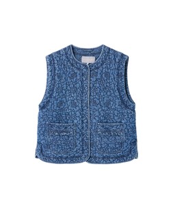 Blue Denim Floral Quilted Gilet £75