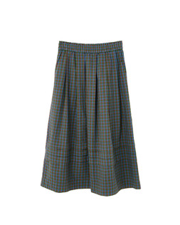Blue & Green Checked Elasticated Waist Midi Skirt £65.00 €85.00