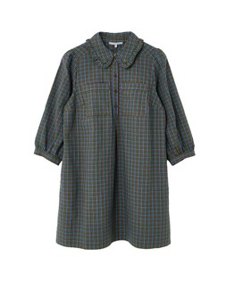 Blue & Green Checked Frill Collar Mini Dress £75.00 €98.00