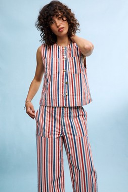 Blue & Red Striped Denim Waistcoat £58 €76