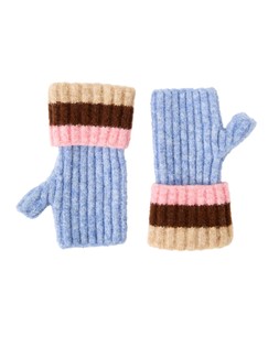 Blue Striped Fingerless Mitten Gloves £24