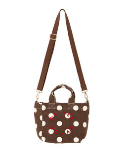 Brown & Ecru Polka Dot Logo Fabric Mini Tote Crossbody Bag £28.00 €36.50