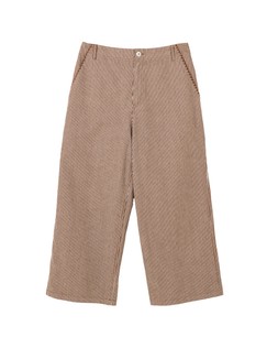 Brown & Ecru Striped Cropped Wide Leg Jeans £70 €91