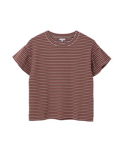 Brown & Pink Striped Frill Sleeve T-Shirt £40 €52
