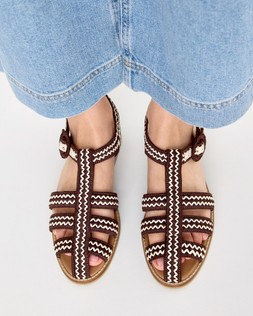 Brown Raffia Zig Zag Fisherman Sandals £75 €98