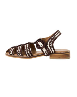 Brown Raffia Zig Zag Fisherman Sandals £75 €98