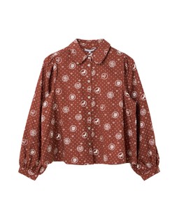 Brown & White Badge Print Shirt £58.00 €76.00