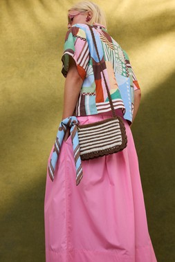 Striped Crochet Crossbody