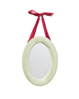 Cassis Red Velvet Bow Oval Green Hanging Mirror £65