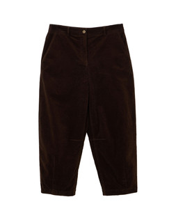 Chocolate Brown Corduroy Barrel Leg Trousers £70.00 €91.00