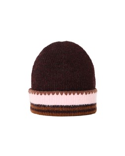 Chocolate Brown & Pink Striped Knitted Beanie Hat £26.00 €34.00