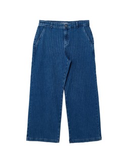 Dark Blue Denim Striped Wide Leg Jeans £75
