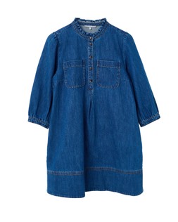 Dark Blue Frill Neck Denim Mini Dress £80.00 €105.00