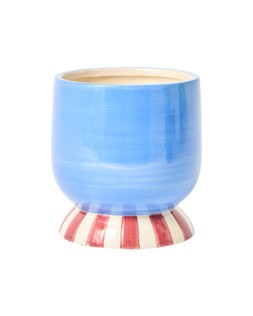 Deni Blue Stripe Footed Plant Pot Medium £19.50 €25.50