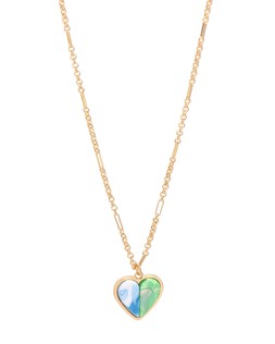 Elle Green & Blue Resin Heart Pendant Necklace £22.50