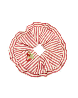 Ethel Stripe Embroidered Strawberry Scrunchie £18