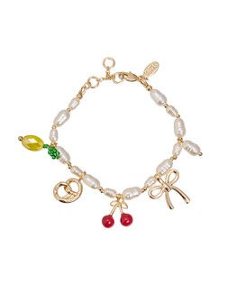 Florence Multi Charm Faux Pearl Charm Bracelet £26