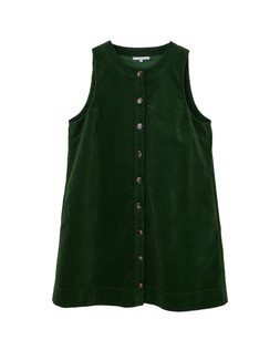 Forest Green Corduroy Button Up Mini Pinafore Dress £72.00 €94.00