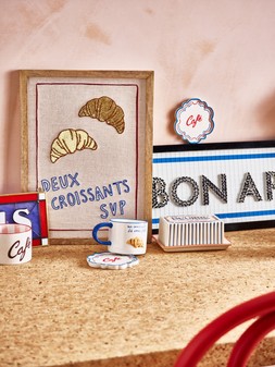 Deux Croissants Embroidered Wall Art