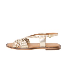 Gold Metallic Leather Plaited Sandals £68 €89