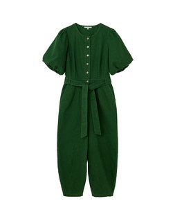 Green Denim Puff Sleeve Barrel Leg Jumpsuit £95 €125
