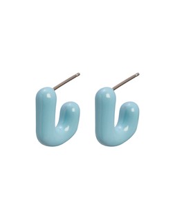 Hana Blue Enamel Rectangular Mini Hoop Earrings £12.50
