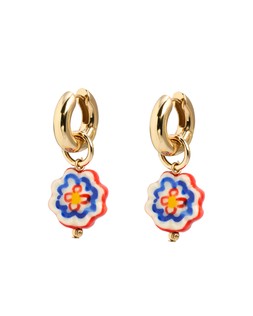 Hope Flower Charm Drop Hoop Earrings £18 €23.50