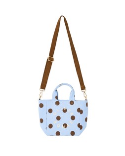 Light Blue & Brown Polka Dot Logo Fabric Mini Tote Crossbody Bag £28 €36.50