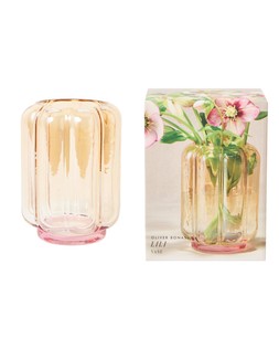 Lili Pink Ribbed Glass Vase £16.50 €21.50