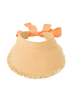 Natural Weave Straw Visor Hat with Orange Tie £26 €34