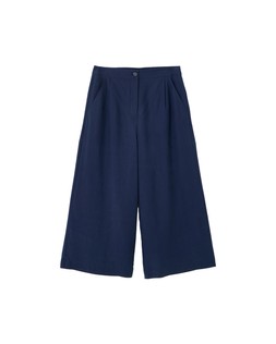Navy Blue Cropped Wide Leg Trousers £65 €85