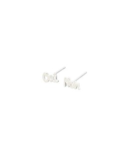 Oui Non Lettering Silver Stud Earring £26