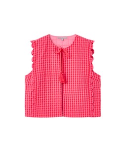 Pink GinghamTie Front Quilted Gilet £65 €85