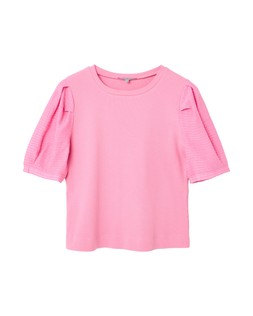 Pink Ribbed Puff Sleeve Top £42 €55