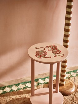 Pink Wooden Tiger Side Table £135