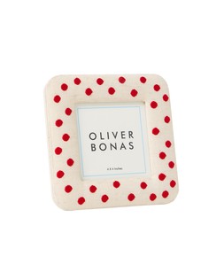 Pois Red Polka Dot Embroidered Photo Frame 4x4%22 £18.50 €24.50