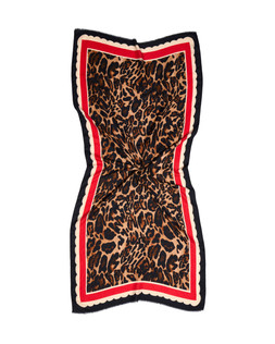 Printed Animal Scarf with Red Scalloped Edge £35.00 €45.50
